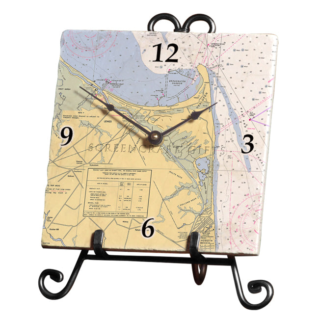 Cape Henlopen, DE- Marble Desk Clock