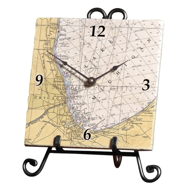 Chicago, IL -  Marble Desk Clock
