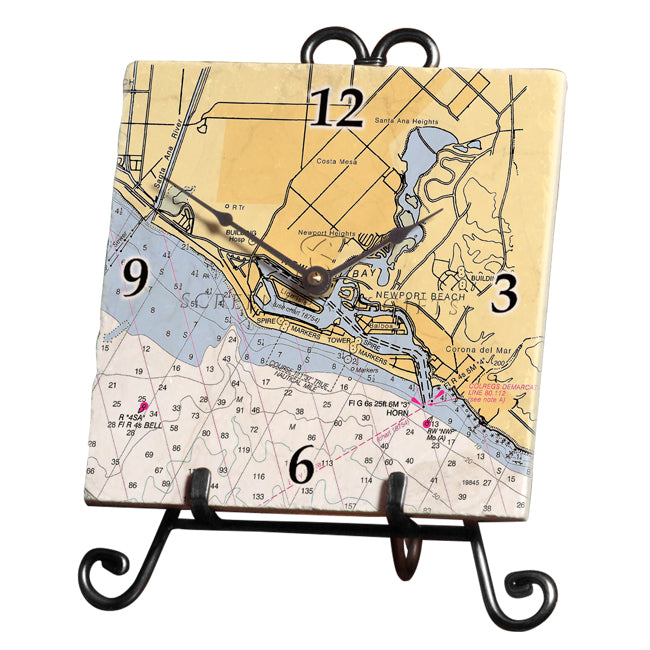 Newport Beach, CA- Marble Desk Clock