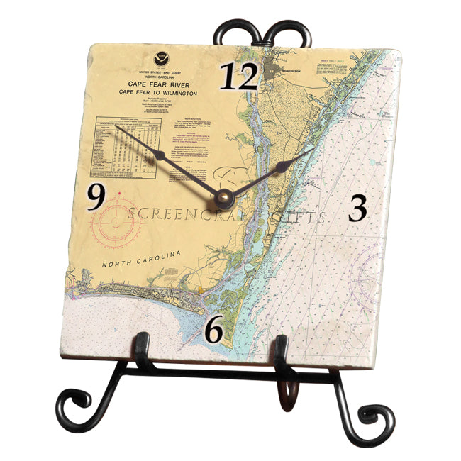 Cape Fear, NC - Marble Desk Clock