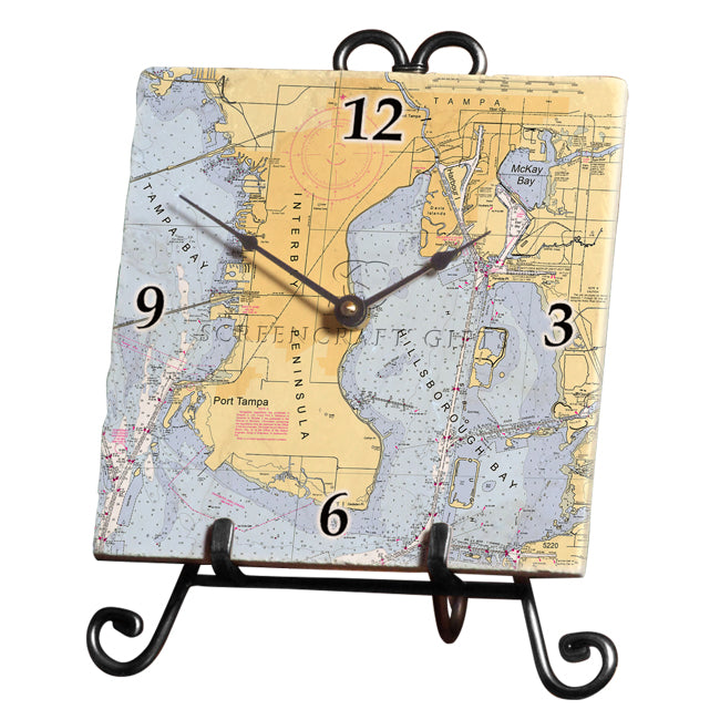 Tampa Bay, FL- Marble Desk Clock