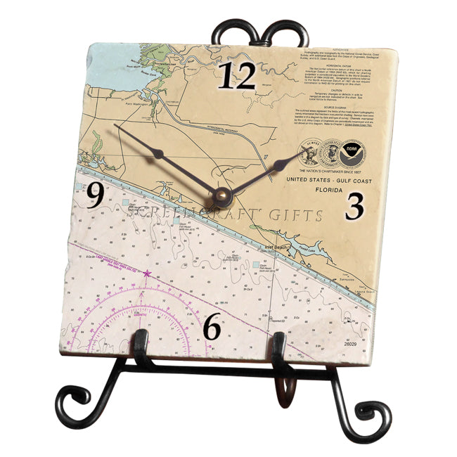 Inlet Beach, FL-  Marble Desk Clock