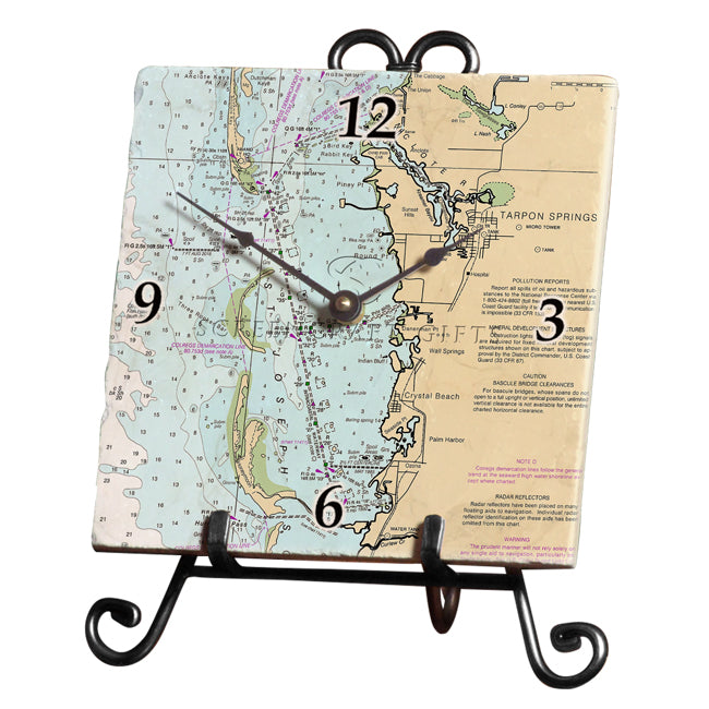 Tarpon Springs, FL- Marble Desk Clock