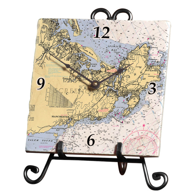 Cape Ann, MA - Marble Desk Clock