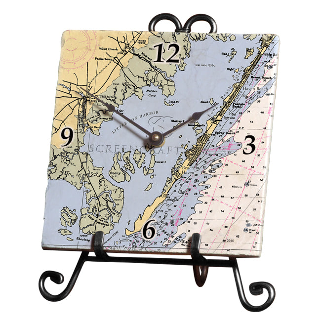 Beach Haven, NJ- Marble Desk Clock