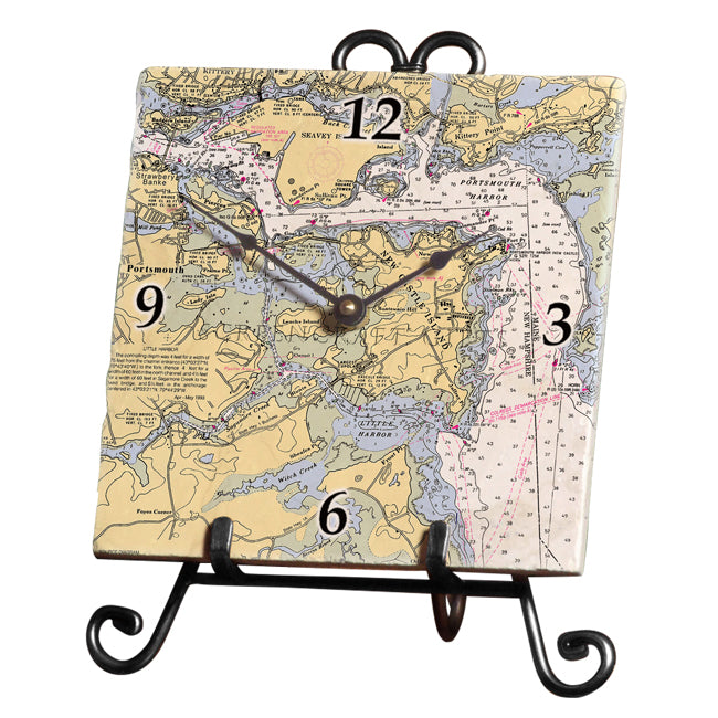 New Castle, NH - Marble Desk Clock