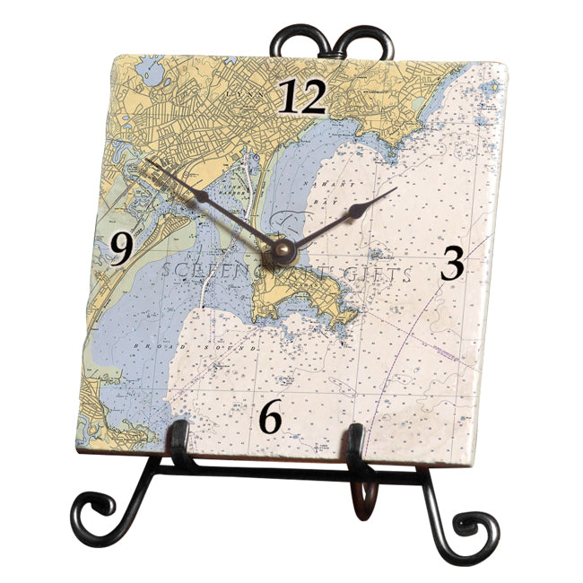 Nahant, MA- Marble Desk Clock