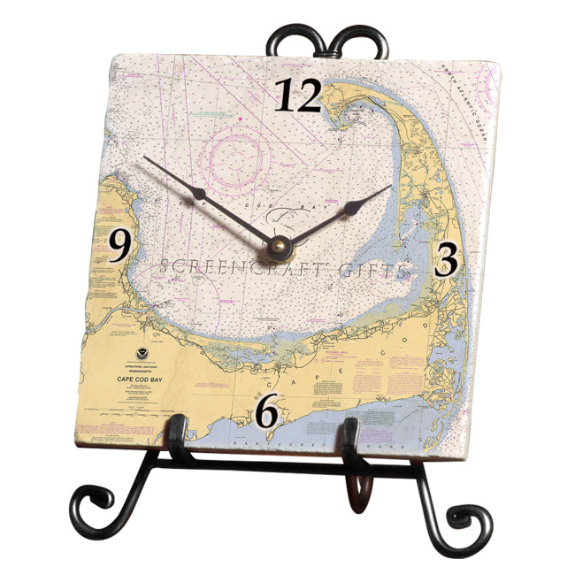 Cape Cod, MA - Marble Desk Clock