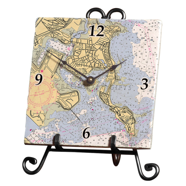 Winthrop, MA- Marble Desk Clock