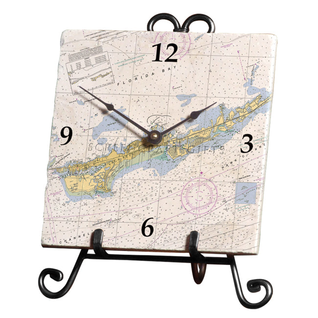 Marathon, FL - Marble Desk Clock