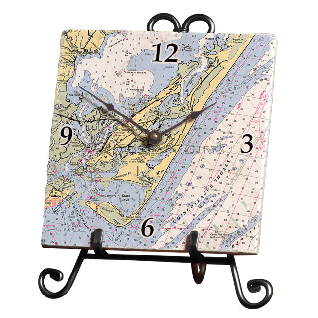 Chincoteague, VA - Marble Desk Clock