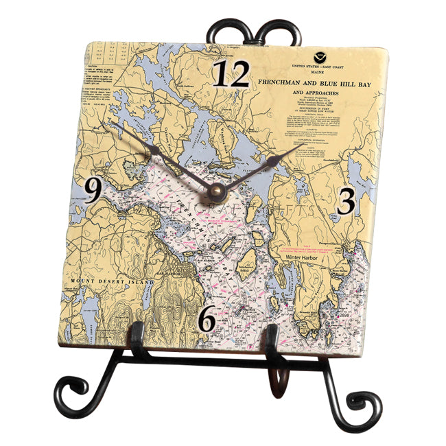 Frenchman Bay, ME- Marble Desk Clock