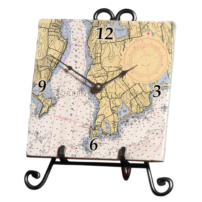 Little Compton, RI - Marble Desk Clock