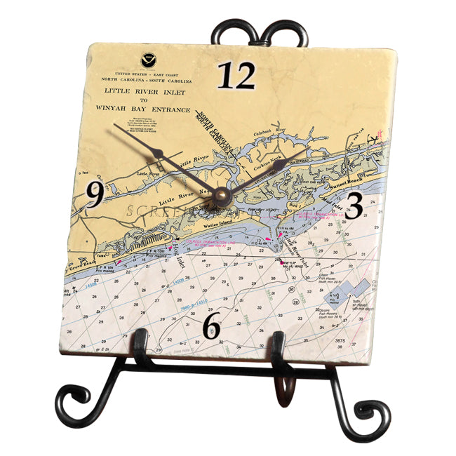 Little River Inlet, SC- Marble Desk Clock