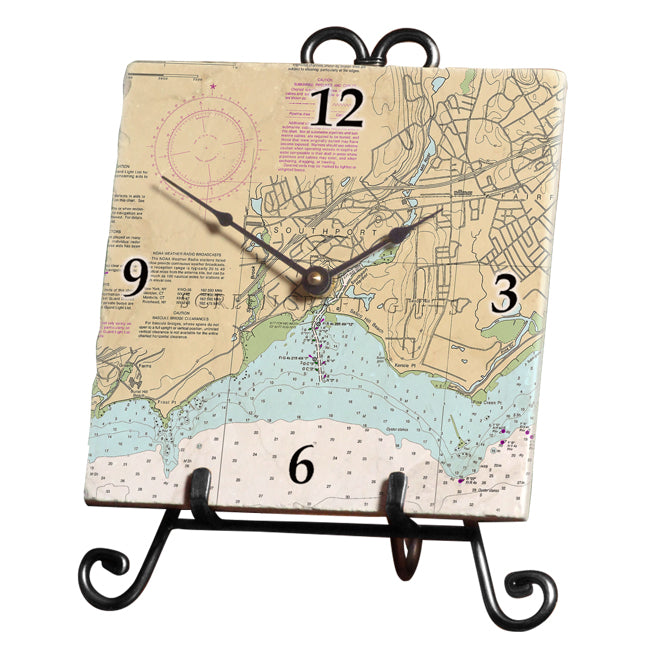 Southport, CT  - Marble Desk Clock