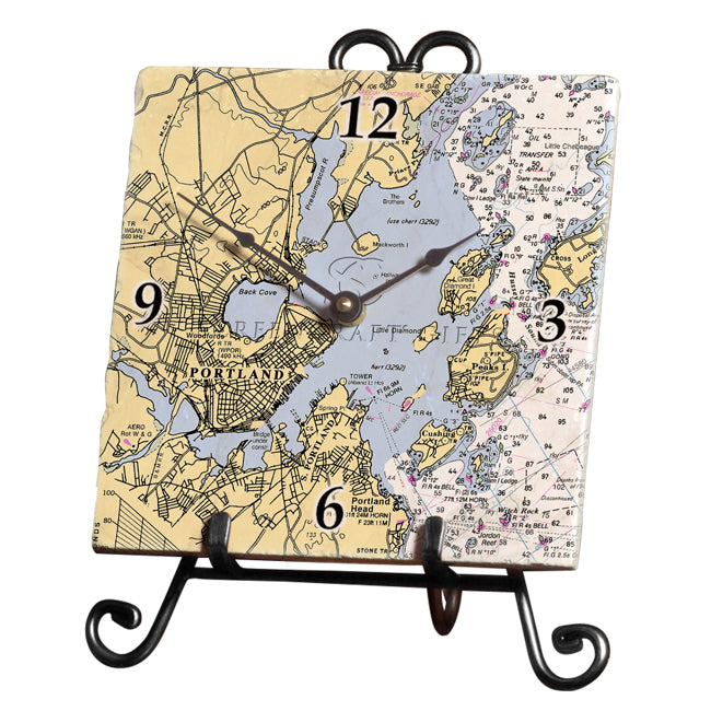 Portland, ME - Marble Desk Clock
