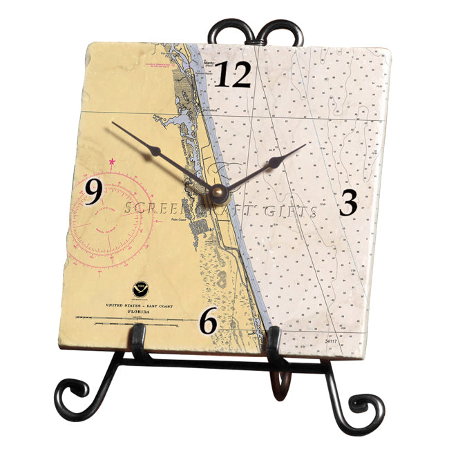 Palm Coast, FL - Marble Desk Clock