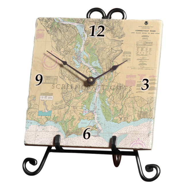 Connecticut River- Marble Desk Clock