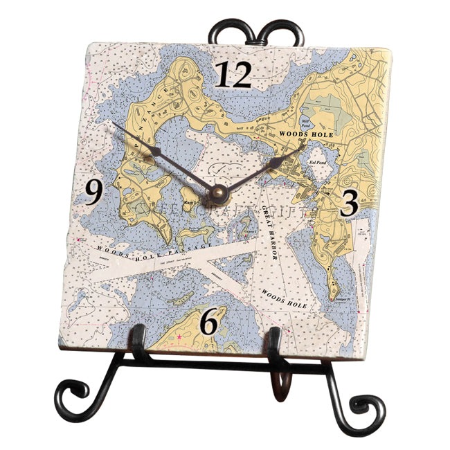 Woods Hole, MA- Marble Desk Clock