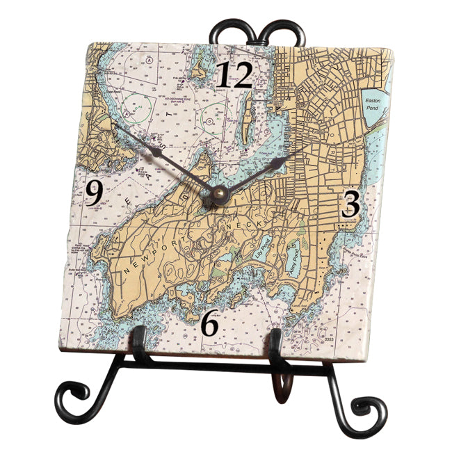 Newport Neck, RI - Marble Desk Clock