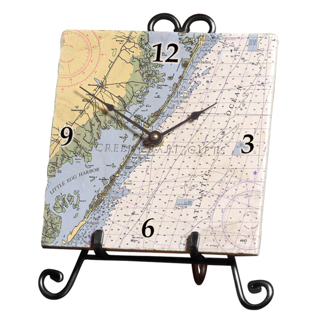 Long Beach Island, NJ- Marble Desk Clock