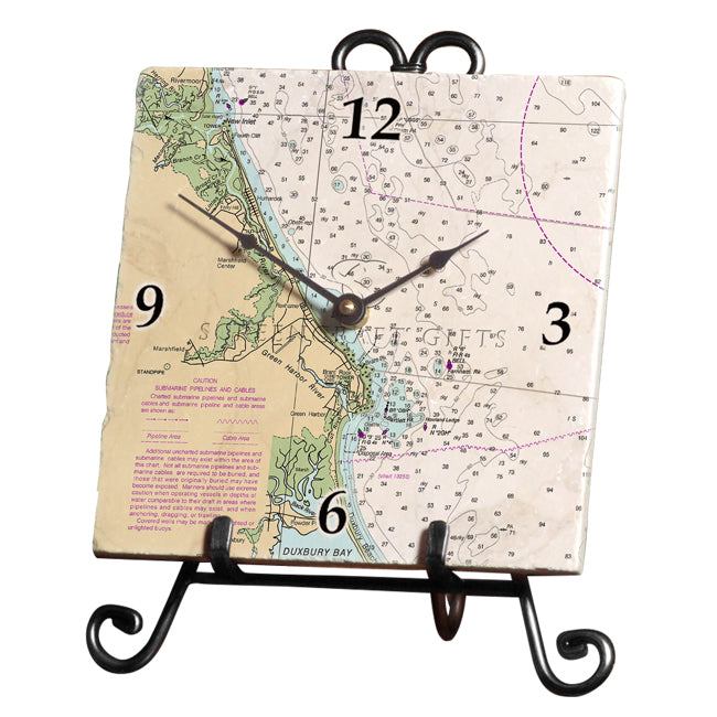 Marshfield, MA - Marble Desk Clock