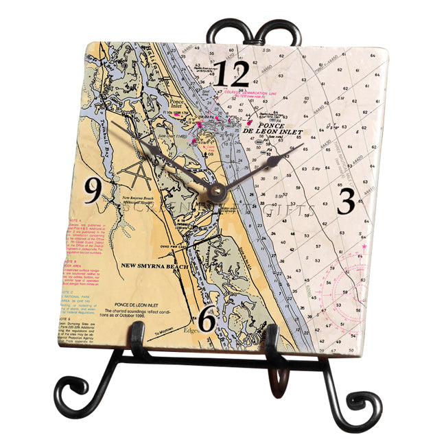 New Smyrna Beach, FL- Marble Desk Clock