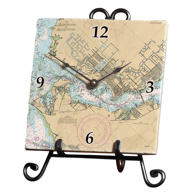 Cape Coral, FL - Marble Desk Clock