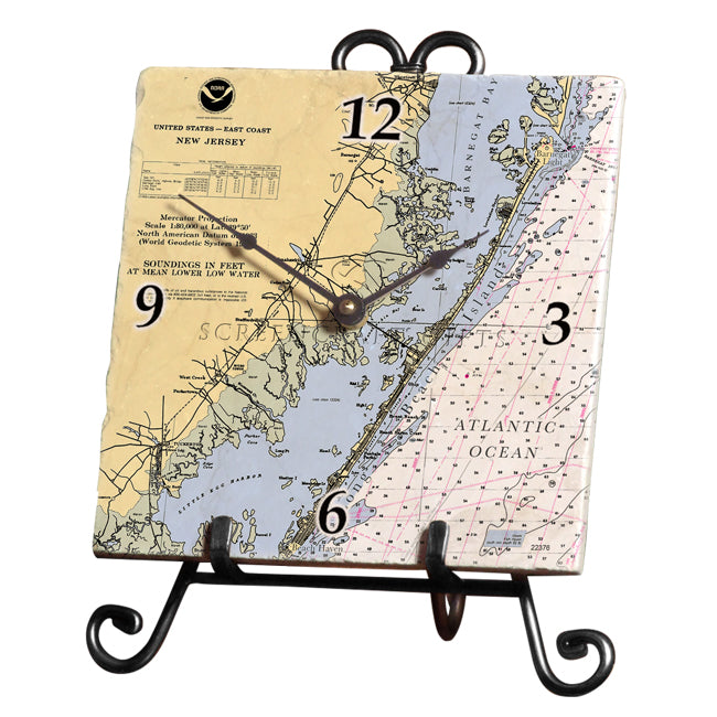 Long Beach Island, NJ- Marble Desk Clock