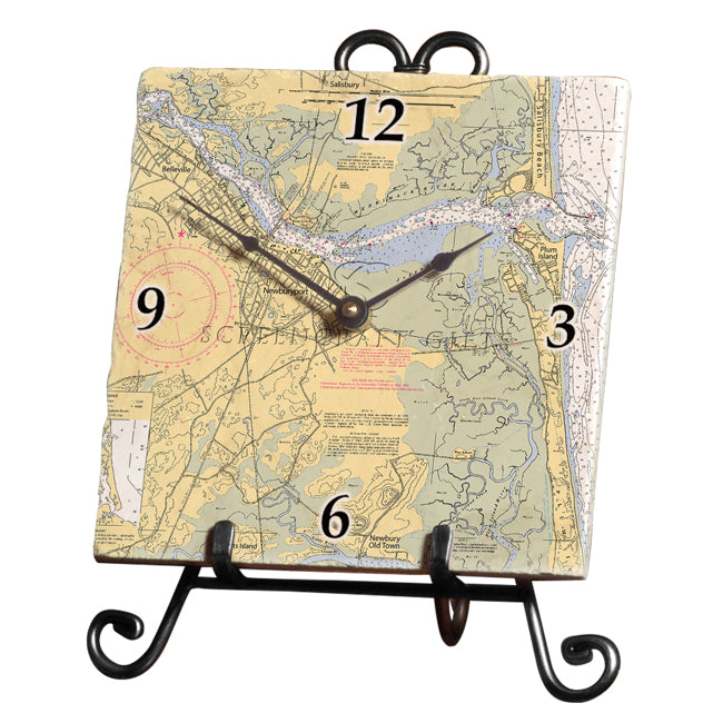Newburyport, MA - Marble Desk Clock