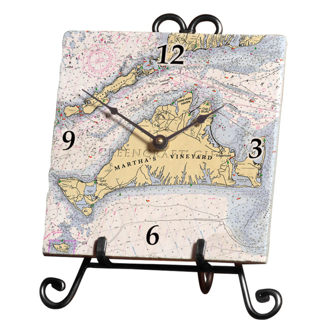 Martha's Vineyard, MA - Marble Desk Clock