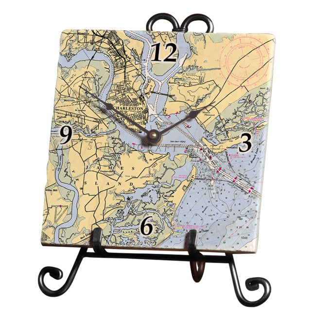 Charleston, SC - Marble Desk Clock