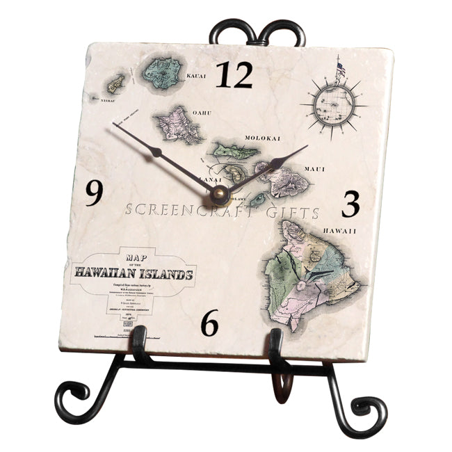 Hawaii - Marble Desk Clock