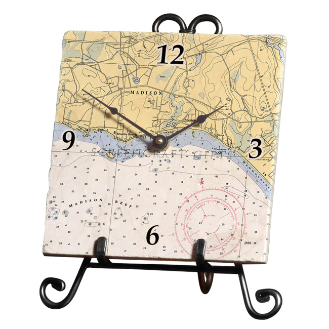 Madison, CT  - Marble Desk Clock