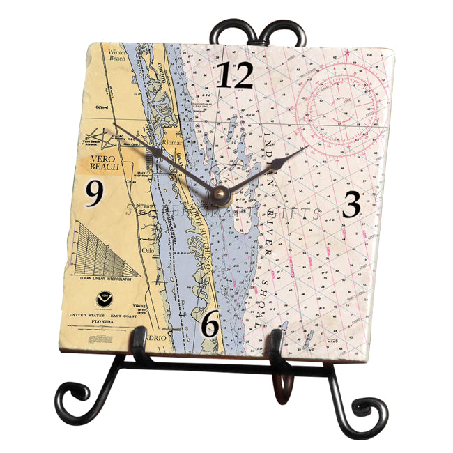 Vero Beach, FL - Marble Desk Clock
