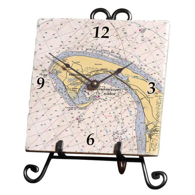 Provincetown, MA - Marble Desk Clock