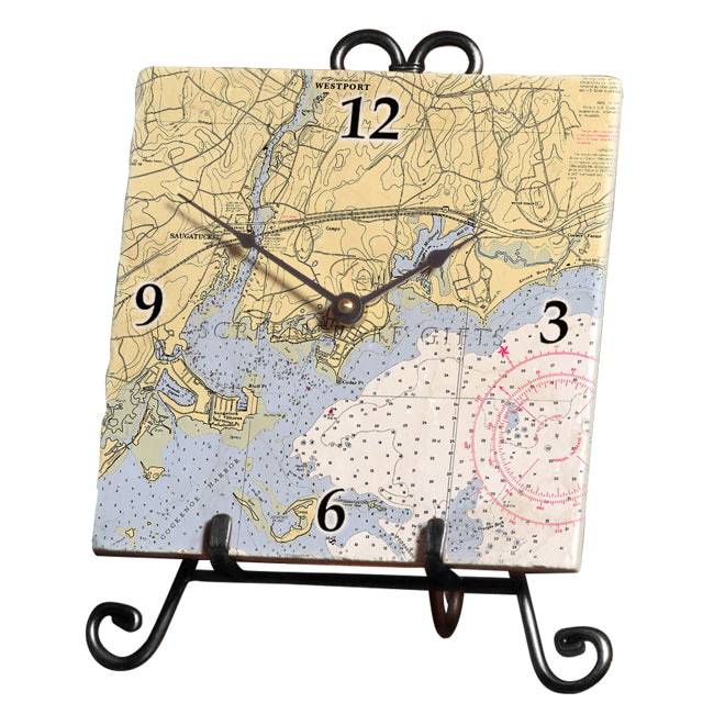 Westport, CT - Marble Desk Clock