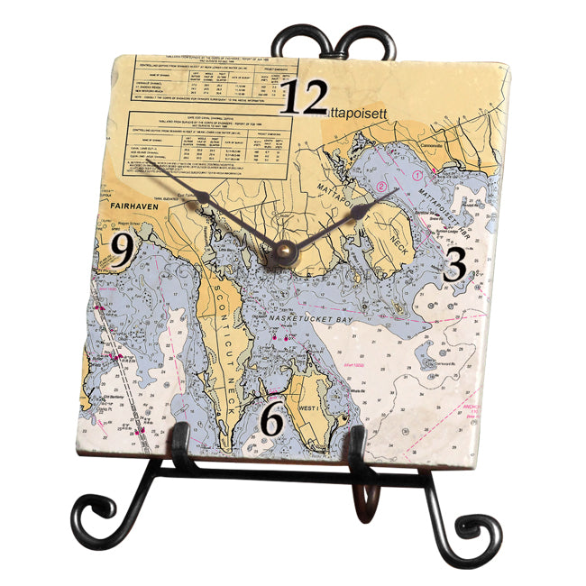 Mattapoisett, MA - Marble Desk Clock