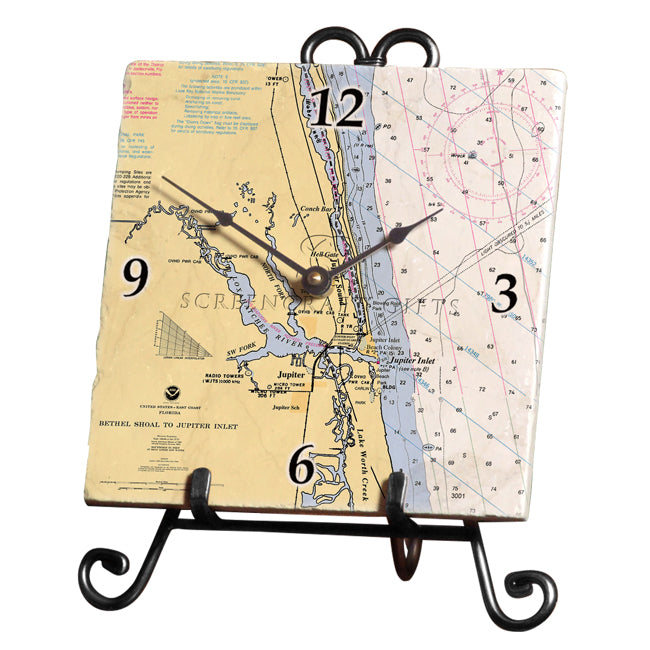 Jupiter, FL- Marble Desk Clock