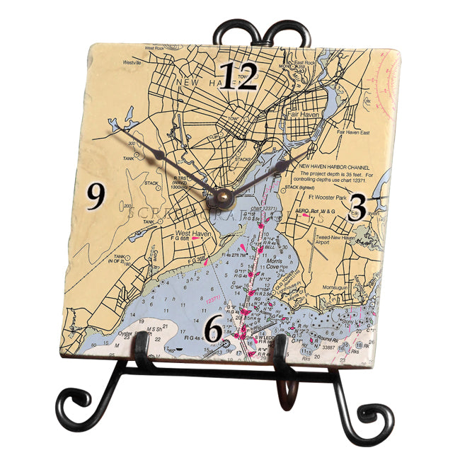 New Haven, CT - Marble Desk Clock