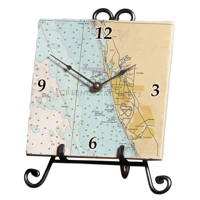 Venice, FL - Marble Desk Clock