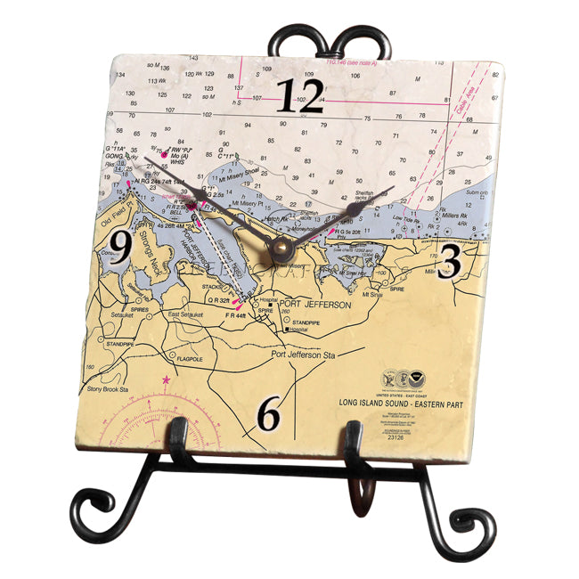 Port Jefferson, NY  - Marble Desk Clock