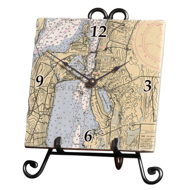 Tiverton, RI - Marble Desk Clock