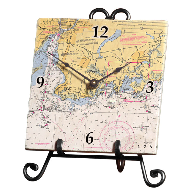 East Haven, CT - Marble Desk Clock