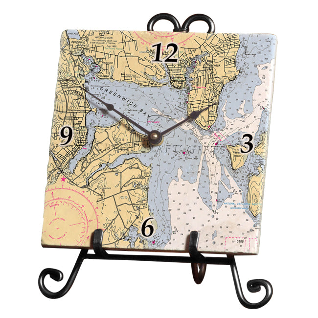East Greenwich, RI- Marble Desk Clock