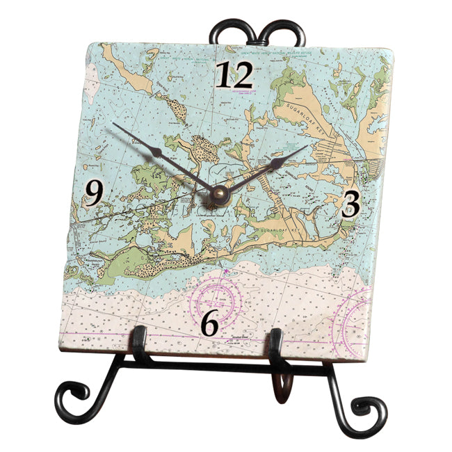 Sugarloaf Key, FL  - Marble Desk Clock