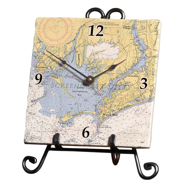 Watch Hill, RI - Marble Desk Clock