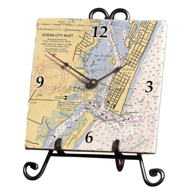 Ocean City, MD- Marble Desk Clock