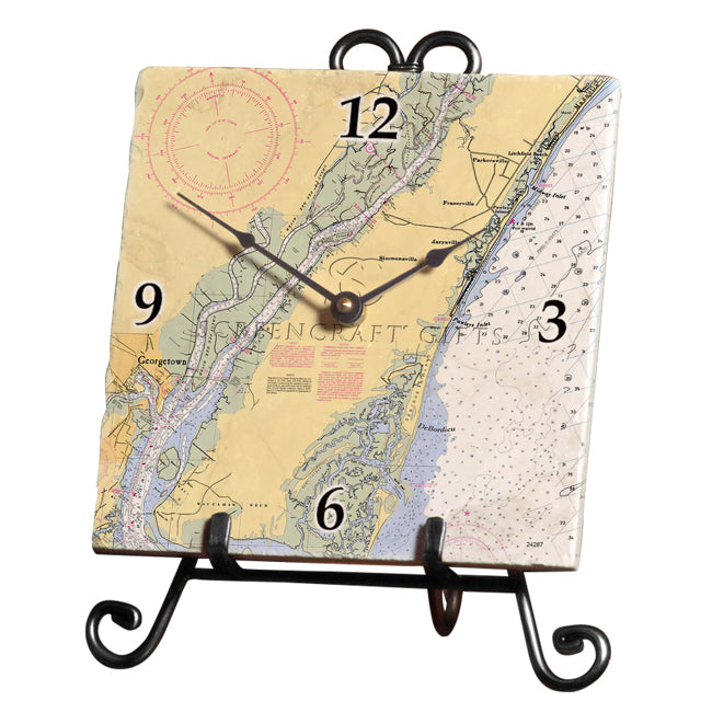 DeBordieu, SC - Marble Desk Clock