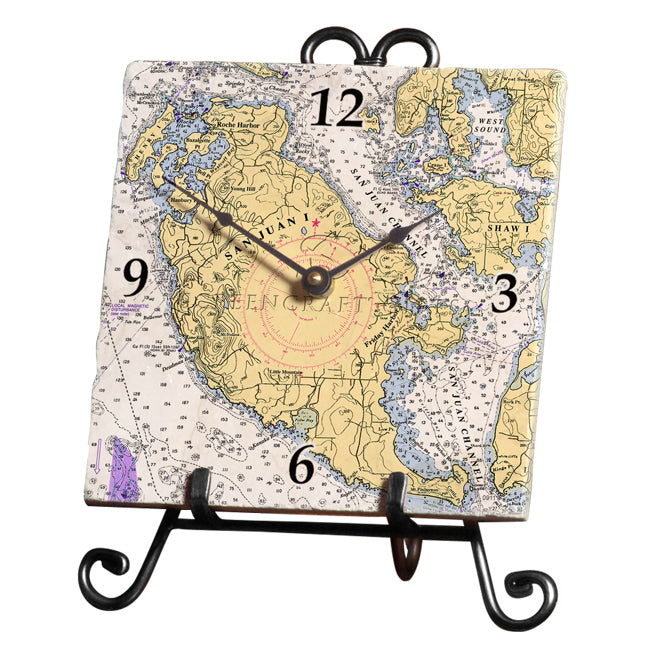 San Juan Island, WA -  Marble Desk Clock